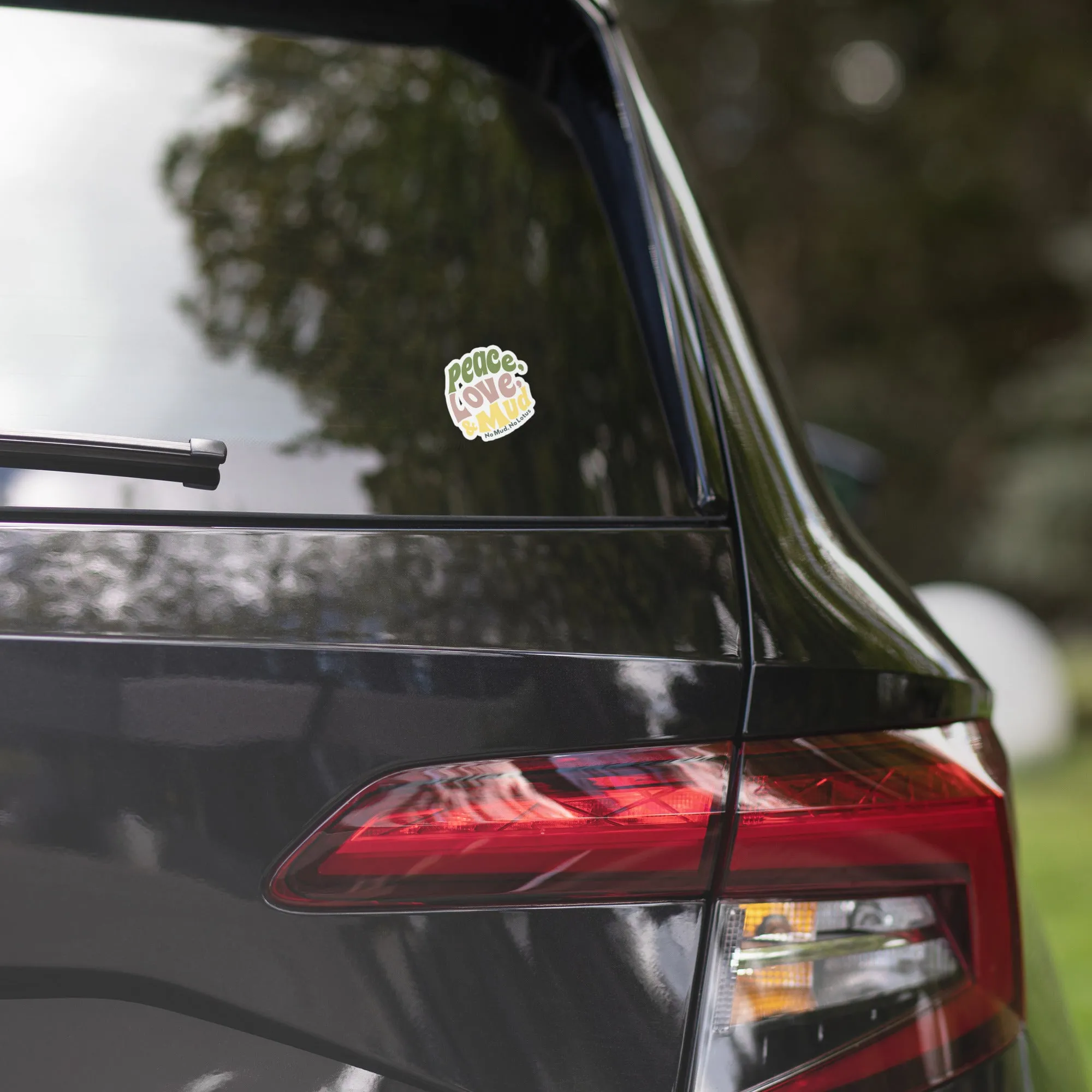 Peace Love & Mud Bubble-free stickers