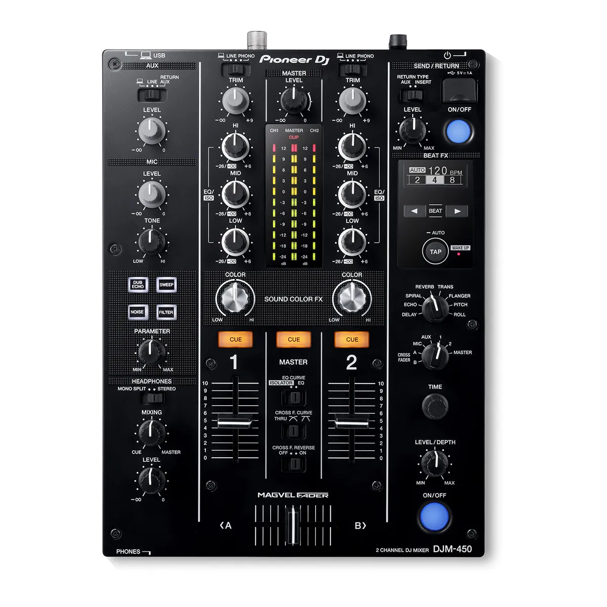 Pioneer DJ DJM-450 2-channel DJ Mixer with Beat FX