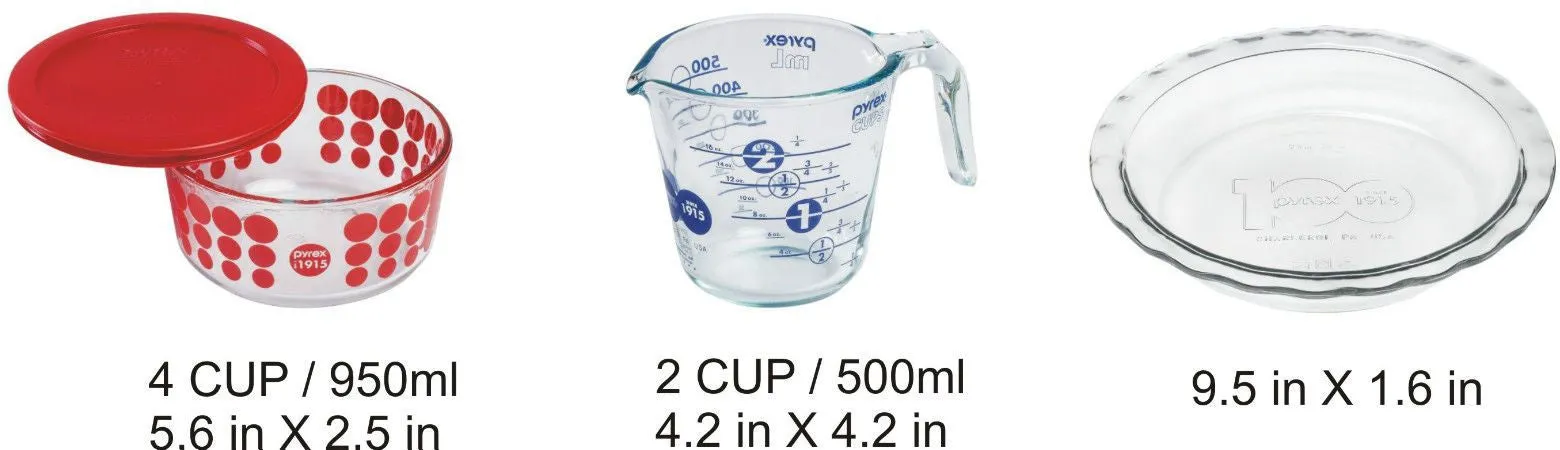 Pyrex 4PC Glass Bake Storage Set