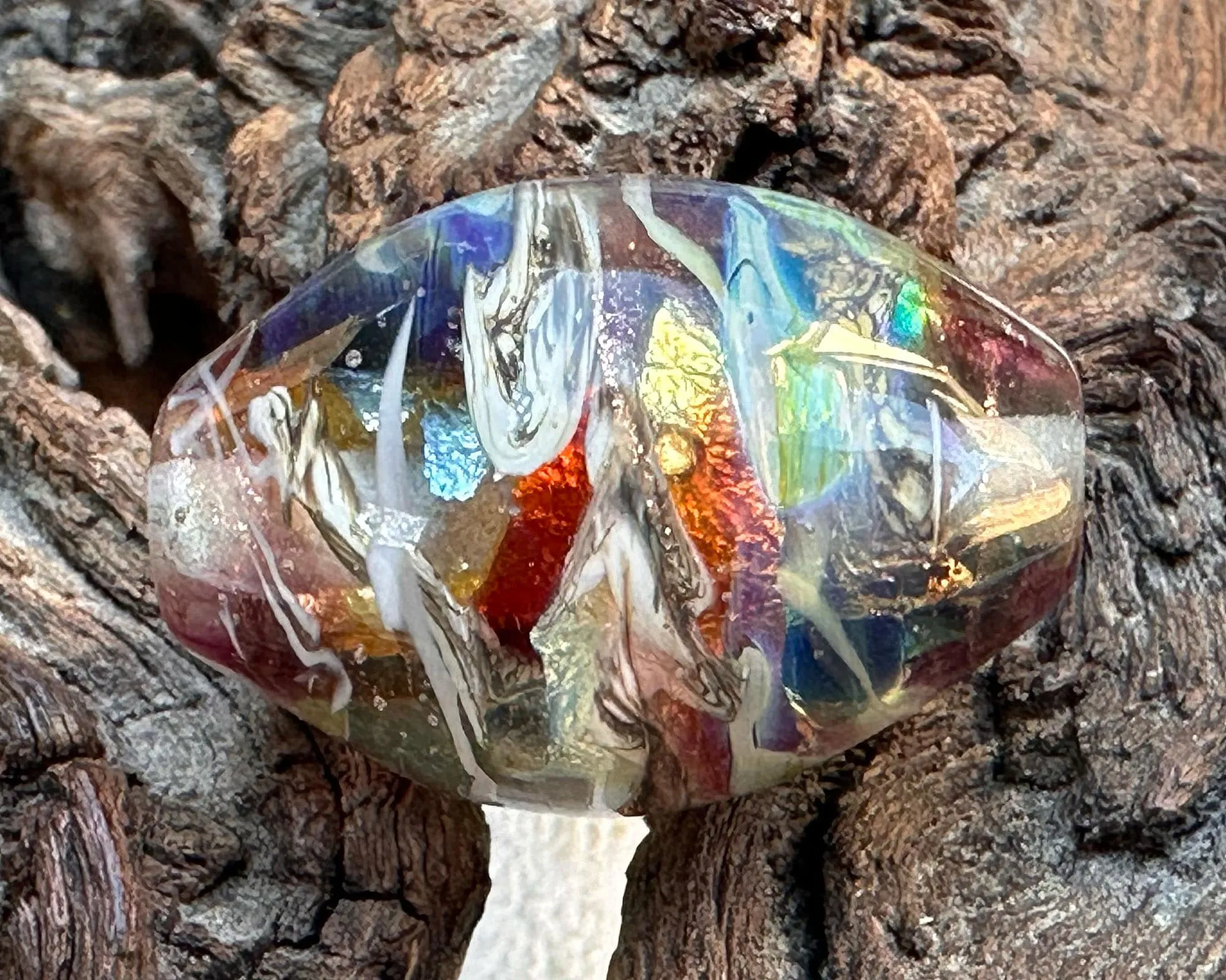 Rainbow Shimmer Lampwork Focal Bead SRA
