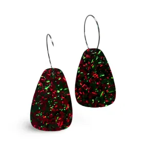 Red & Green Foil Drop Hoops