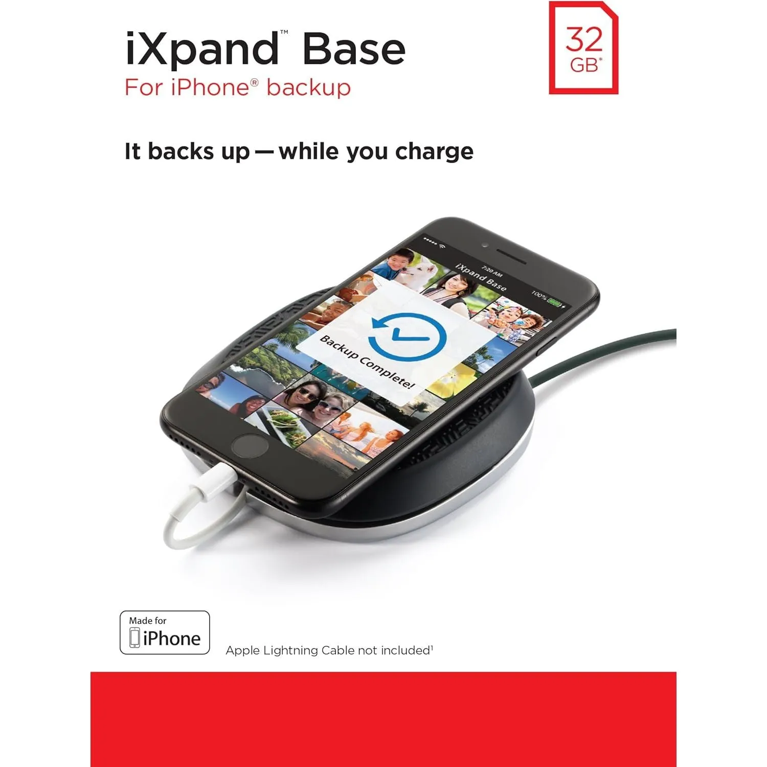 SanDisk iXpand Base 32GB - iPhone/iPad Charging & Backup Station, Black