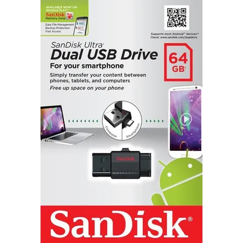 SanDisk Ultra Dual USB 2.0 flash drive for mobile device