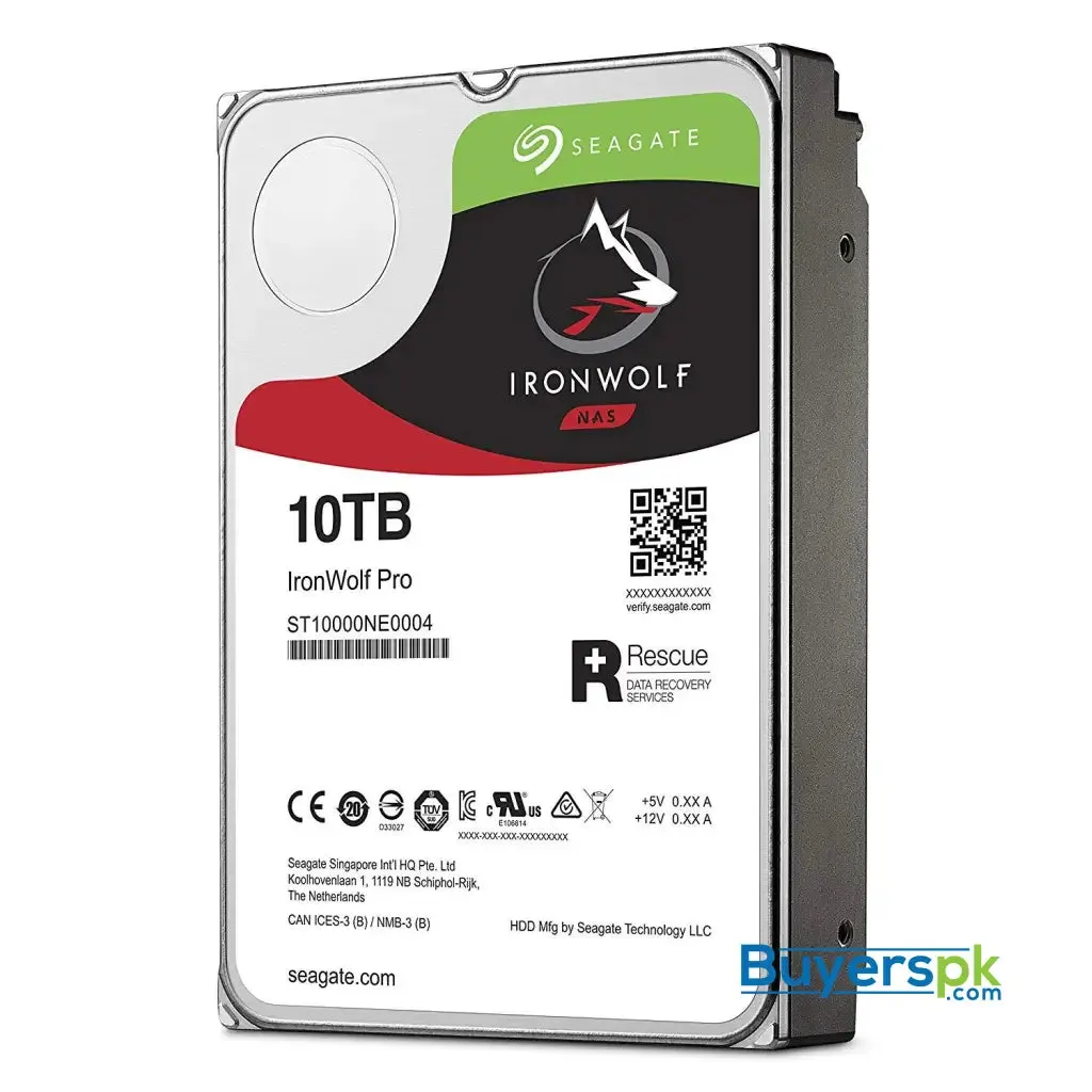 Seagate 10tb Ironwolf Pro 7200rpm Sata 6gb/s 256mb Cache 3.5-inch Nas Hard Disk Drive