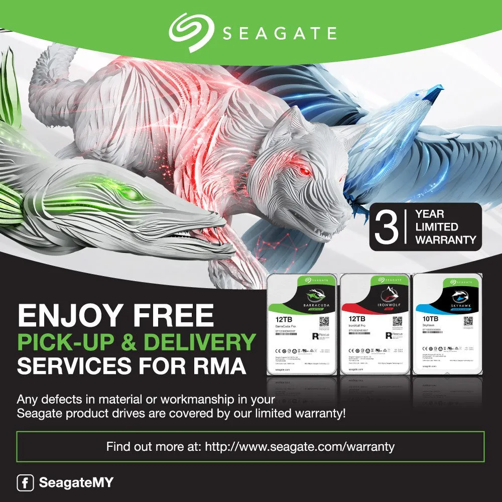 Seagate Ironwolf NAS 3.5" Internal HDD 5400RPM 5900RPM 7200RPM (1TB/2TB/3TB/4TB/8TB)