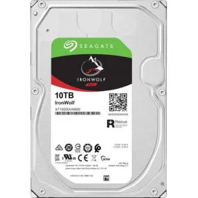 Seagate IronWolf ST10000VN000 10 TB Hard Drive - 3.5" Internal - SATA (SATA/600) - Conventional Magnetic Recording (CMR) Method - Server, Desktop PC, Workstation, Storage System Device Supported - 7200rpm