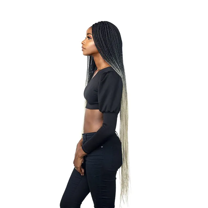 SENSATIONNEL Cloud 9 4x4 Swiss Lace Parting Wig - BOX BRAID 50"