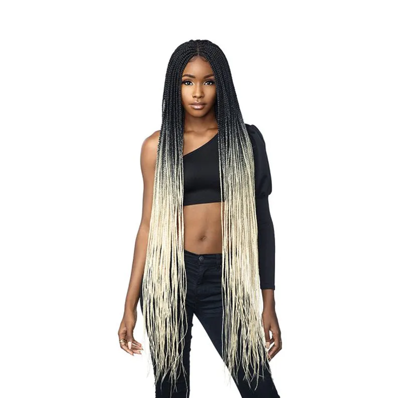 SENSATIONNEL Cloud 9 4x4 Swiss Lace Parting Wig - BOX BRAID 50"