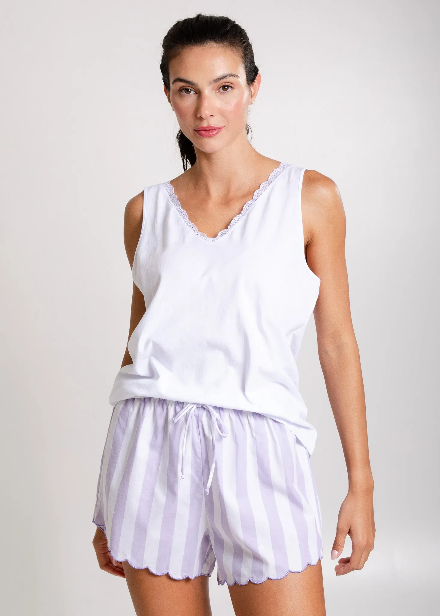Short Sonho Listrado Lavanda