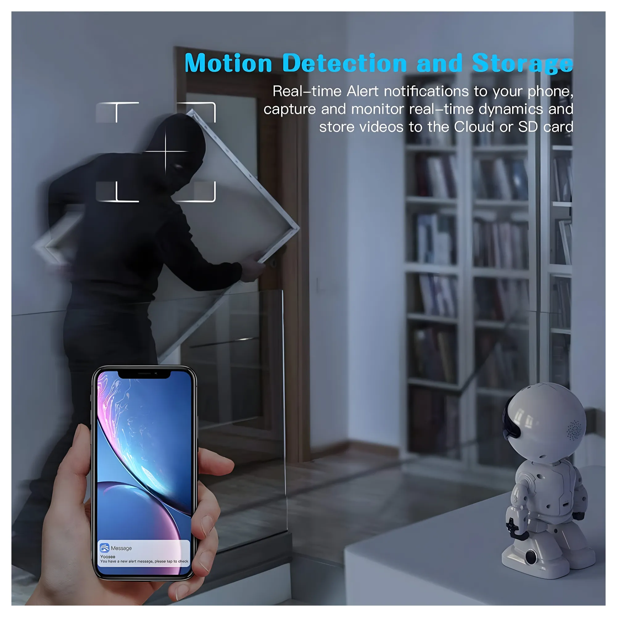 Smart Wireless IP Mini Robot Auto Tracking Camera