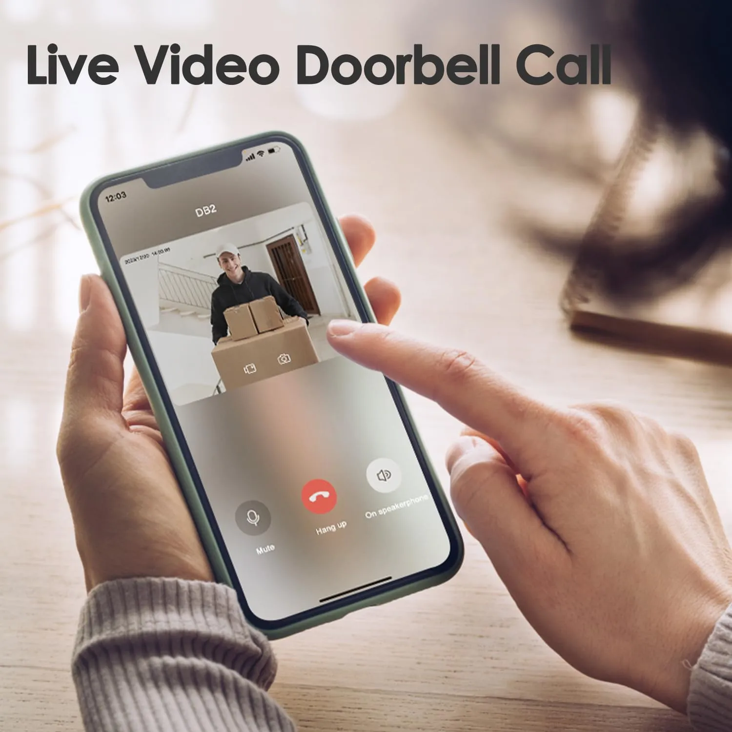 Smart Wireless WiFi Video Doorbell Camera With Chime Ringer Battery Powered Dzees DB2