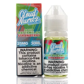 Sour Watermelon Strawberry Iced Salt - Cloud Nurdz E-Juice