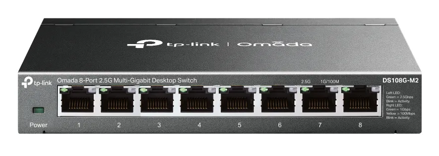 TP-Link DS108G-M2 Omada 8-Port 2.5G Multi-Gigabit Unmanaged Desktop Switch