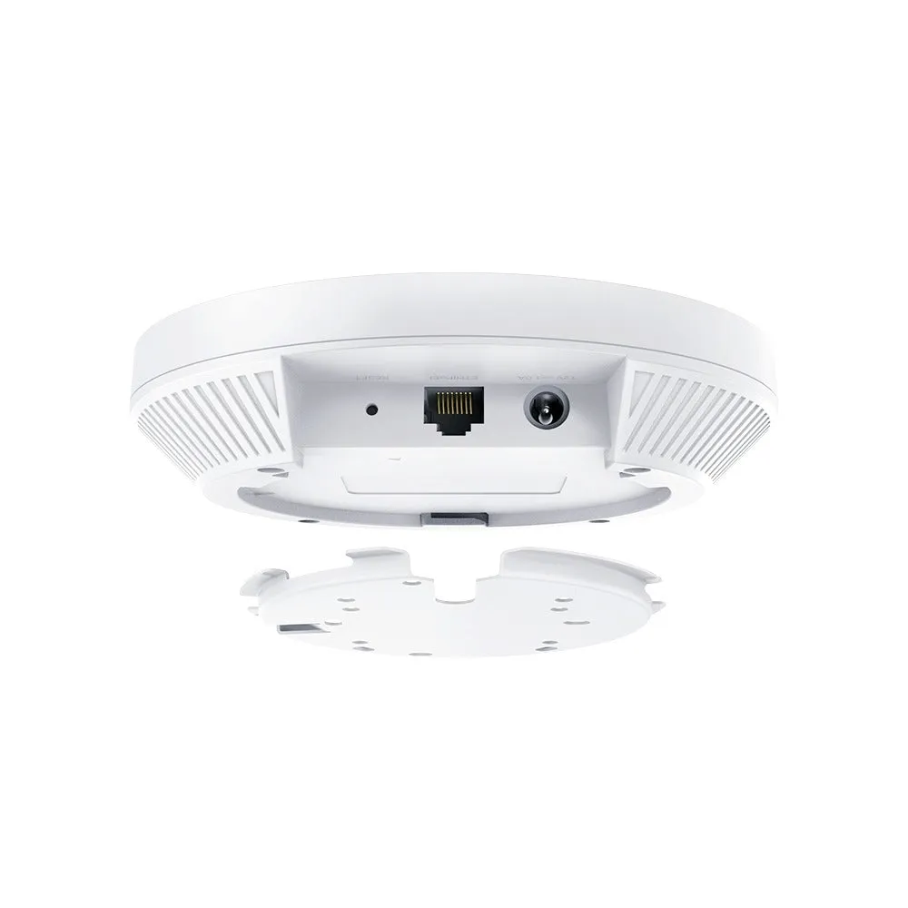 TP-Link EAP653 AX3000 Dual Band Ceiling Mount Wi-Fi 6 Access Point with 2402Mbps at 5GHz, 574Mbps at 2.4GHz, Gigabit RJ45 Port, MU-MIMO, Omada Mesh Tech, 160MHz Channel, PoE  Powered, Beamforming, Omada SDN, Seamless Roaming, Band Steering