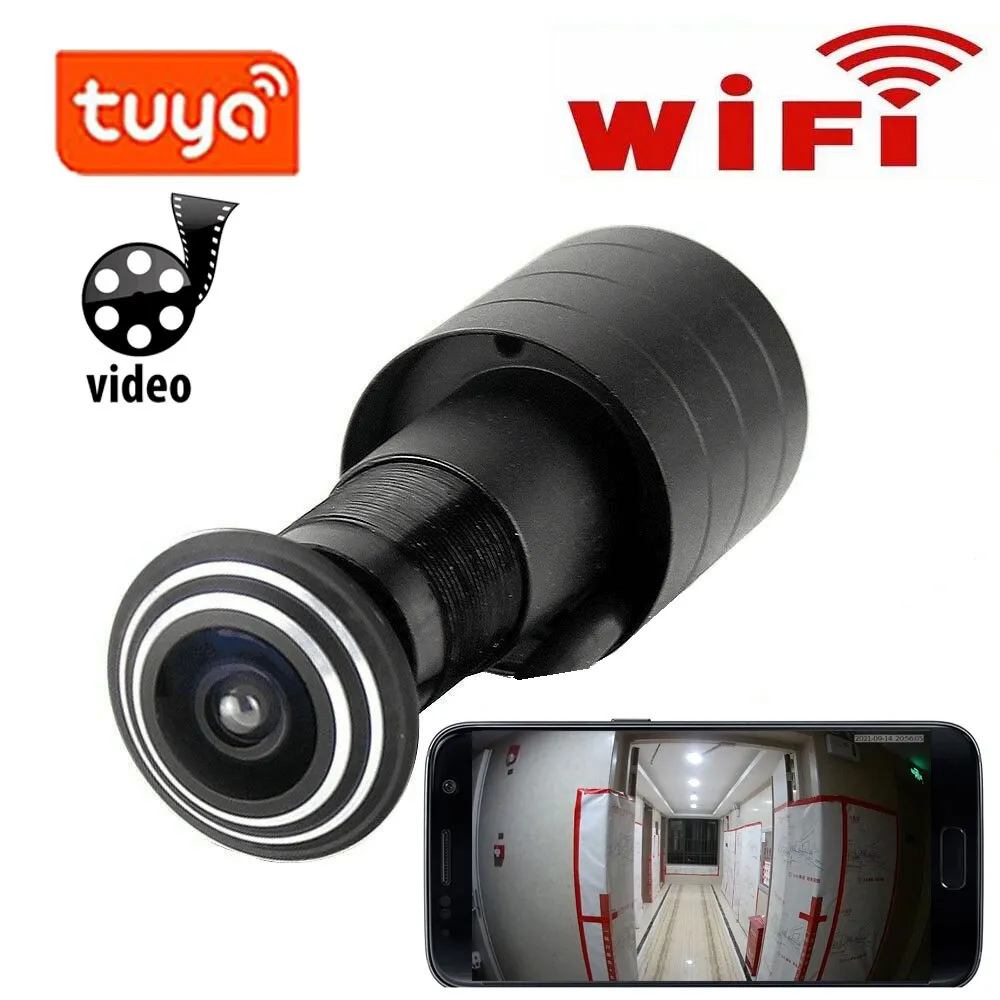 Tuya Door Eye Hole Security 1080P HD 1.66mm Lens Wide Angle FishEye CCTV Network Mini Peephole Door WifI Camera P2P ONVIF