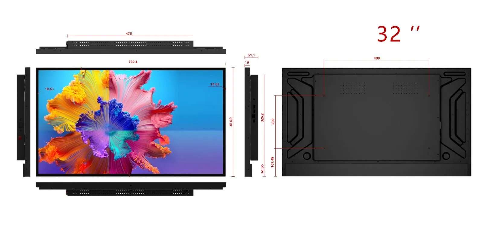Ultra-thin Digital Signage 21.5 32 43 49 55 inch indoor Touch Screen android rich interface wall mounted touch screen lcd advertising player digital display