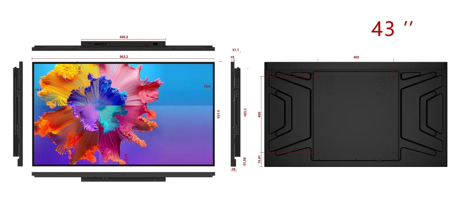 Ultra-thin Digital Signage 21.5 32 43 49 55 inch indoor Touch Screen android rich interface wall mounted touch screen lcd advertising player digital display