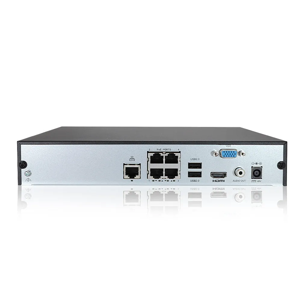 UNIVIEW EK-S31P4T44T1-V2: 4-Channel Surveillance Kit w/ 4x 4MP IR Turret Cameras