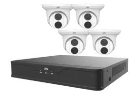 UNIVIEW EK-S31P4T44T1-V2: 4-Channel Surveillance Kit w/ 4x 4MP IR Turret Cameras