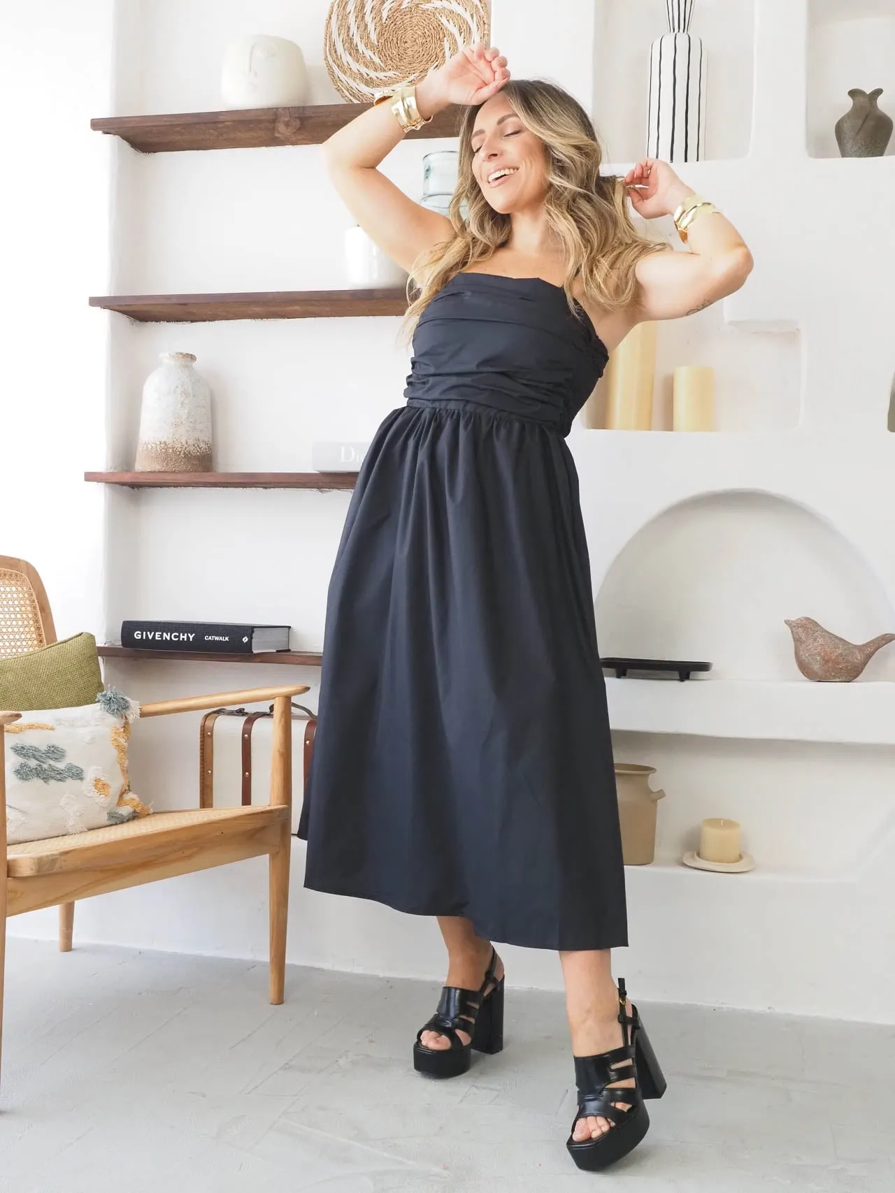 Vestido Alças Drapeado