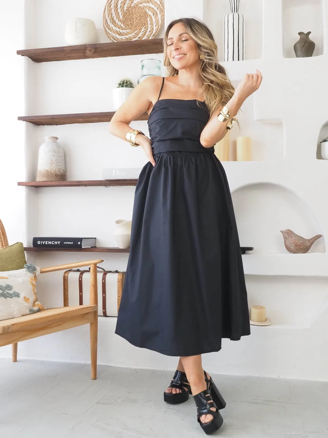 Vestido Alças Drapeado