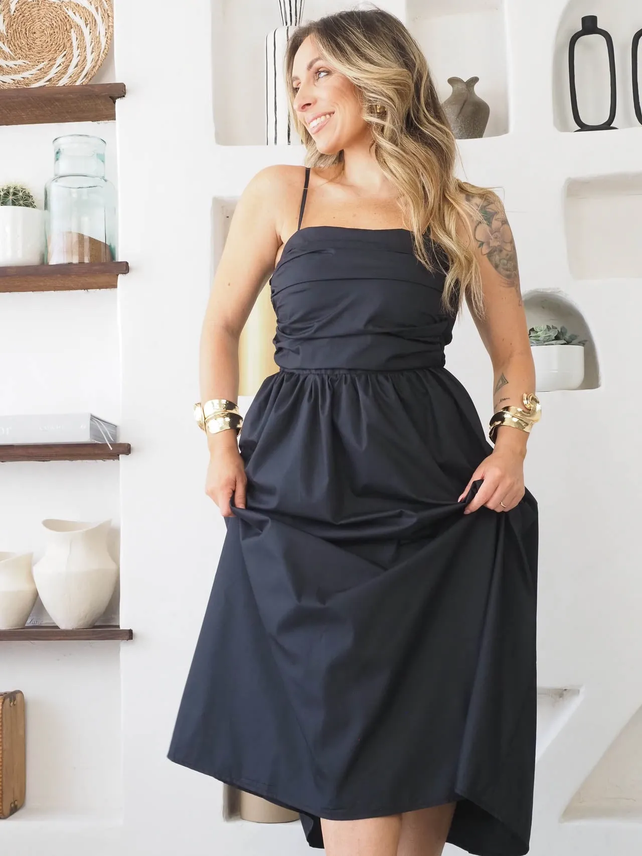 Vestido Alças Drapeado