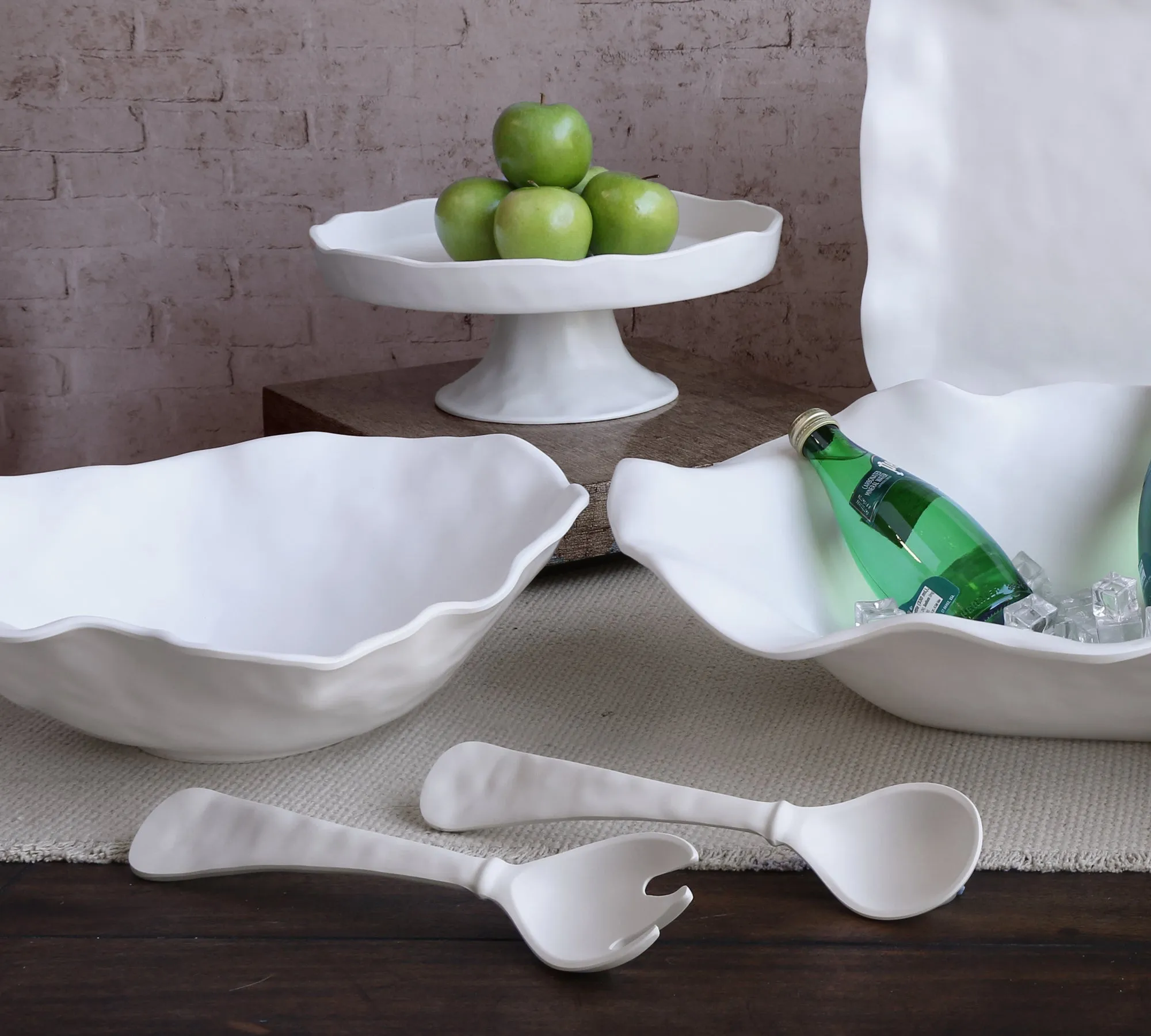 VIDA Nube Large Salad Servers (White)