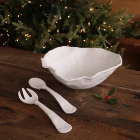 VIDA Nube Large Salad Servers (White)