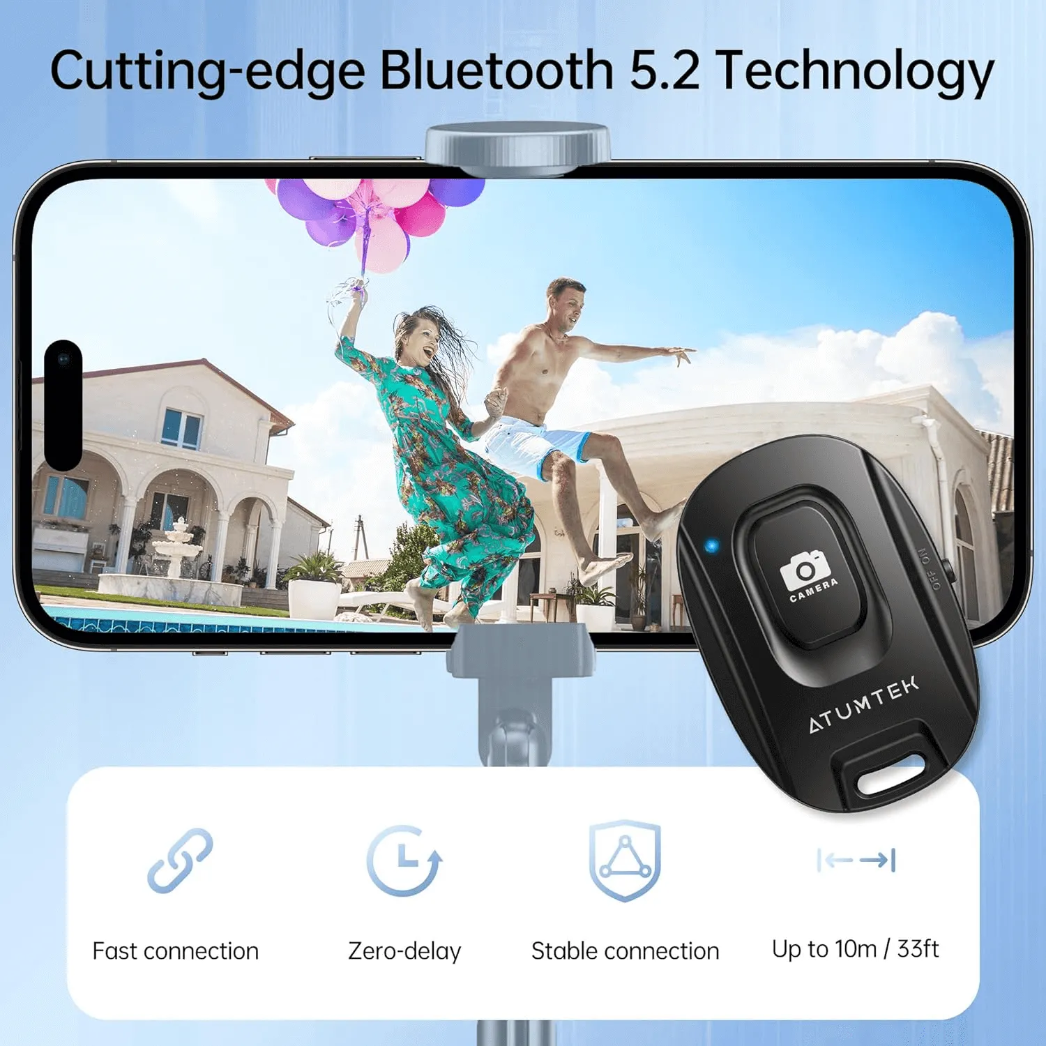 Wireless Phone Remote Control Selfie Button for Photos and Videos