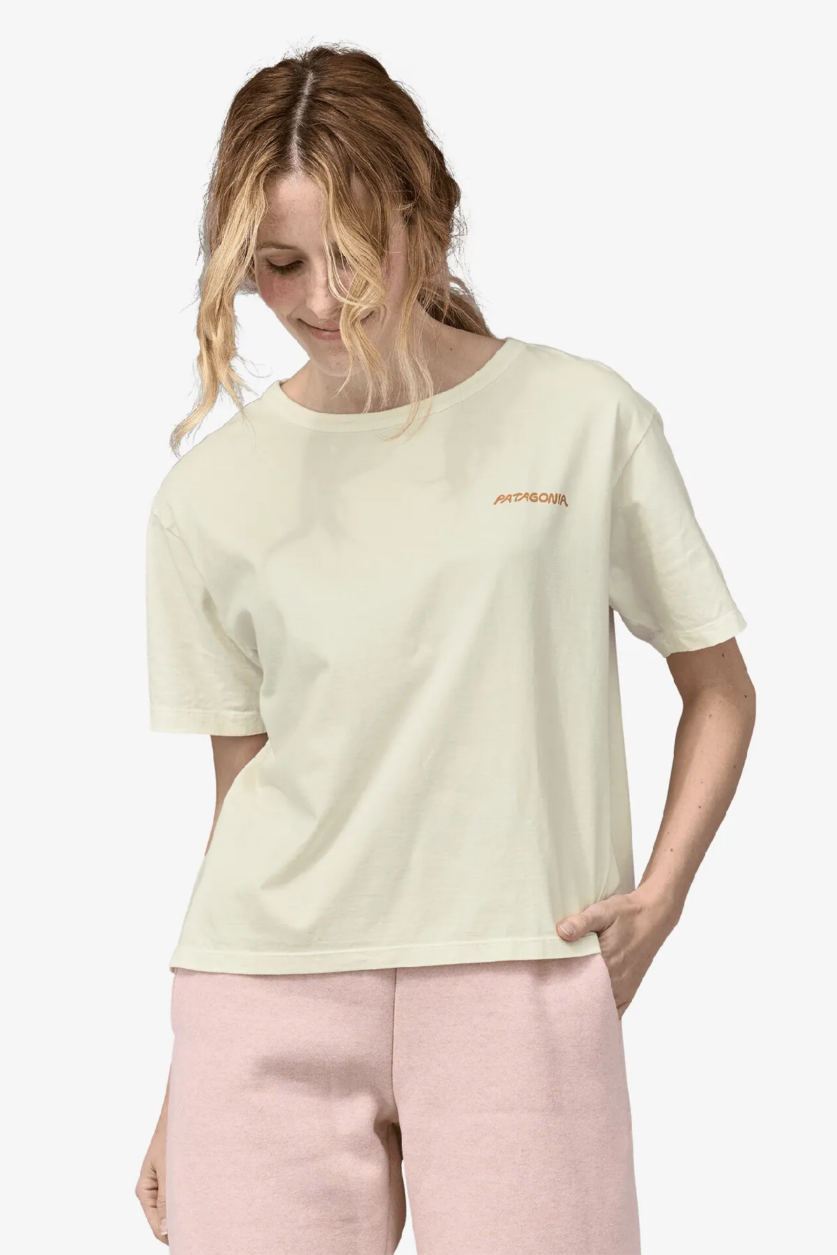 W's Sunrise Rollers Organic Easy Cut Tee - Birch White