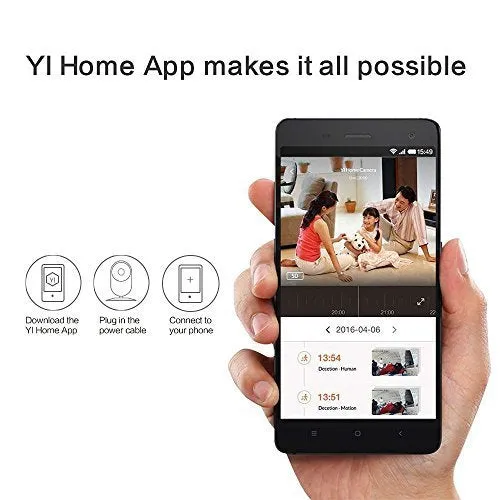 YI Home Camera 2, 1080p Full HD Wireless IP Security Surveillance System with Activity Zone, Human Detection for Indoor, Store, Baby, Pet Monitor with iOS, Android App - Cloud Service